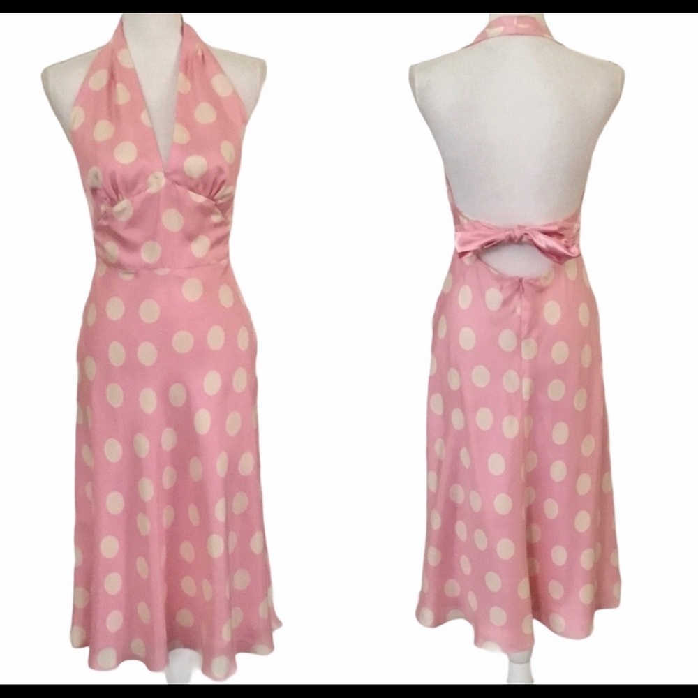 Laundry by Shelli Segal Halter Polka Dot Dress